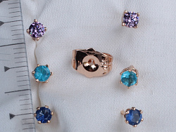 Пуссеты  3 пары Xuping (18e07713-ZZ1577)