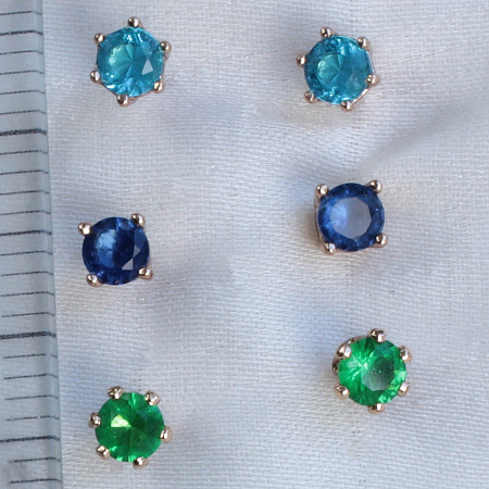 Пуссеты  3 пары Xuping (18e08016-ZZ1580)